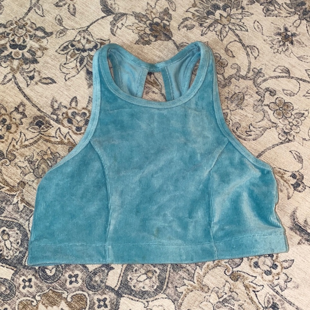 Blue Bra Top with an Oval Back